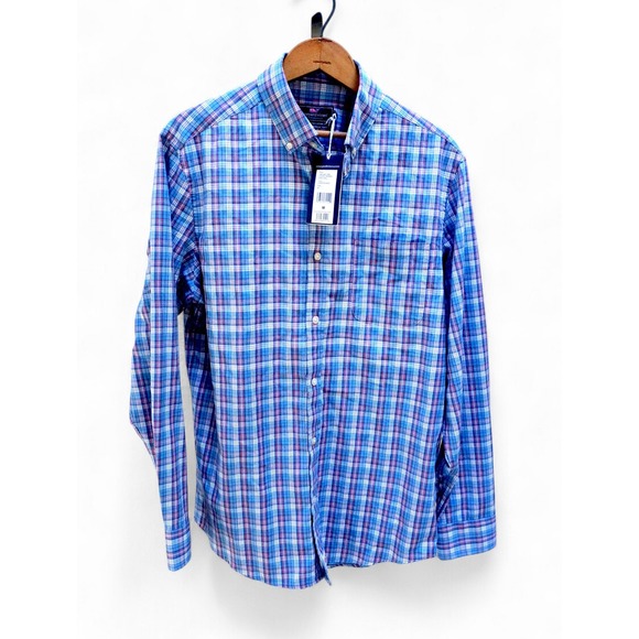Vineyard Vines Men's Classic Fit Murray Plaid Performance Button Down Shirt M - Picture 5 of 13